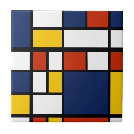 Bauhausmuster abstrakte geometrische Kunstmalerei  Fliese (Vorderseite)