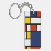 Bauhausmuster abstrakte geometrische Kunstmalerei  Schlüsselanhänger (Vorderseite links)