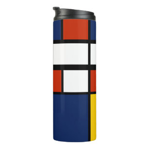 Bauhausmuster abstrakte geometrische Kunstmalerei Thermosbecher