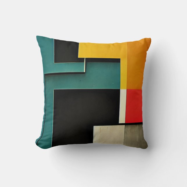 Bauhausstil illustriert kissen (Vorderseite)