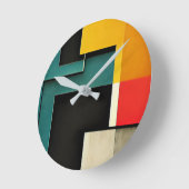 Bauhausstil illustriert runde wanduhr (Winkel)