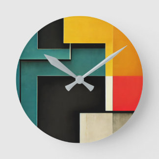 Bauhausstil illustriert runde wanduhr