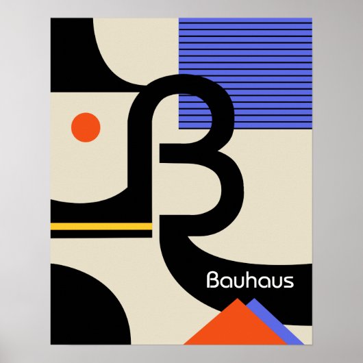 Bauhaustypografie retro modernes grafisches Design Poster (Vorne)
