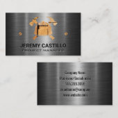 Bauhelm | Hammer | Metal Business Card Visitenkarte (Vorne/Hinten)