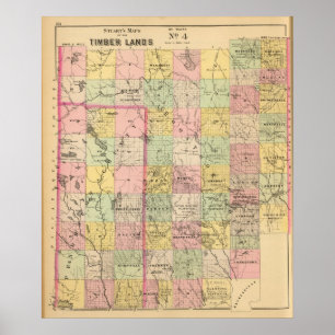 Bauholz landet die 4 Atlas-Karte Poster