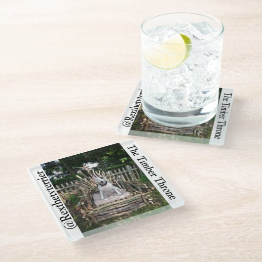 Bauholz-Thron-Untersetzer Glasuntersetzer (Schrägansicht)