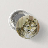 Bauholz-Wolf-Button Button (Vorne & Hinten)