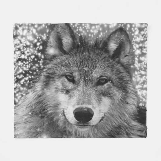 Bauholz-Wolf-Fleece-Decke Fleecedecke (Vorderseite (Horizontal))