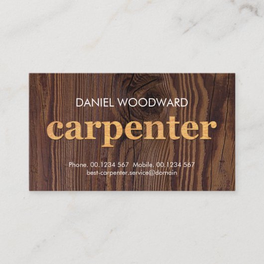 Bauholzschmuck-Tischlerzettel  Visitenkarte (Vorderseite)