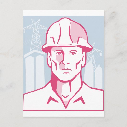 Bauingenieur Hardhat Postkarte (Vorderseite)