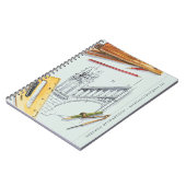 Bauingenieur Wasserfarbenmonogramm Notizblock (Linke Seite)