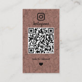 Bauinstagramm Brown QR-Code Visitenkarte (Rückseite)