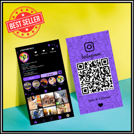 Bauinstagramm Lila | QR-Code Visitenkarte