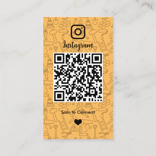 Bauinstagramm Peach | QR-Code Visitenkarte (Rückseite)