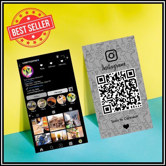 Bauinstagramm QR-Code Visitenkarte