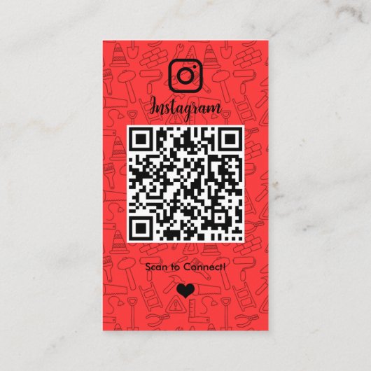 Bauinstagramm rot | QR-Code Visitenkarte (Rückseite)