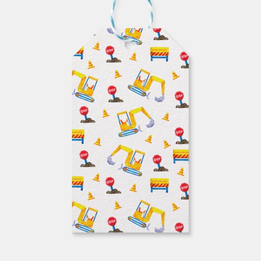 Baujunge Geburtstagspartei Geschenkanhänger (Rückseite)