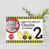 Baujungen 2. Party Einladung (Stehend Vorderseite)