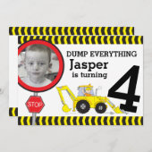 Baujungen 4. Party Einladung (Vorne/Hinten)