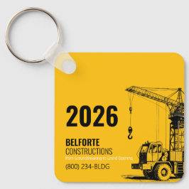 Baukalender | Gelb- und Schwarzkran Schlüsselanhänger