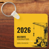 Baukalender | Gelb- und Schwarzkran Schlüsselanhänger (Vorderseite)