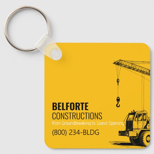 Baukalender | Gelb- und Schwarzkran Schlüsselanhänger (Vorderseite)