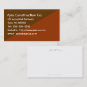 Baukarte für Bauunternehmer Visitenkarte (Vorne/Hinten)