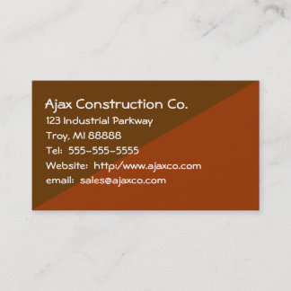 Baukarte für Bauunternehmer Visitenkarte