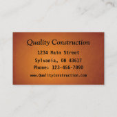 Baukarte Visitenkarte (Rückseite)