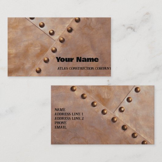 BAUKARTENVORLAGE VISITENKARTE (Vorne/Hinten)