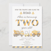 Baukasten 2. Jungen erster Geburtstag Einladung (Vorderseite)