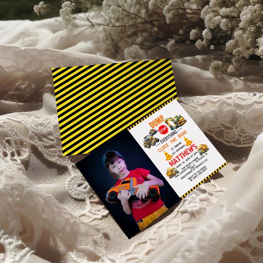 Baukasten Truck 1. Geburtstag Party Einladung