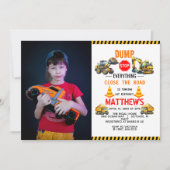 Baukasten Truck 1. Geburtstag Party Einladung (Vorderseite)