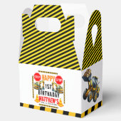 Baukasten Truck 1. Geburtstag Party Geschenkschachtel (Geöffnet)