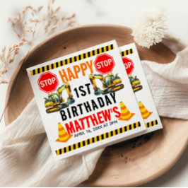 Baukasten Truck 1. Geburtstag Party Serviette