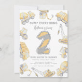 Baukasten Truck 2. Geburtstag Party Einladung (Vorderseite)