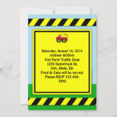 Baukasten Truck Boys erster Geburtstag Einladung (Rückseite)