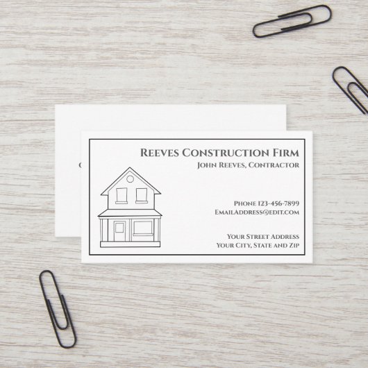 Baukastenarchitektur Visitenkarte (Vorderseite/Rückseite Beispiel)