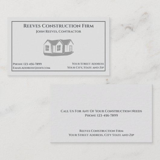 Baukastenarchitektur Visitenkarte (Vorne/Hinten)