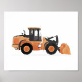 Baukasteneinrichtung für Orange-Radlader Poster (Vorne)