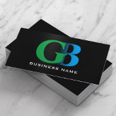 Baukastenfett Monogram Blue & Green Logo Black Visitenkarte