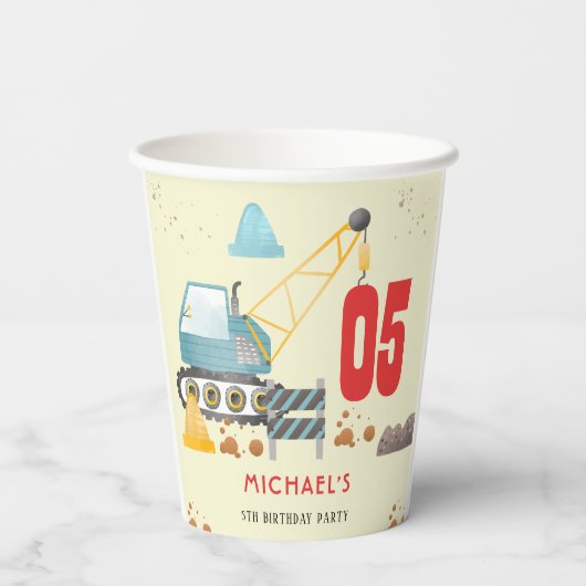 Baukastenjunge Geburtstag Pappbecher (Rückseite)