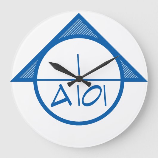Baukastensichtsymbolienuhr (blau) große wanduhr (Vorderseite)