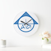 Baukastensichtsymbolienuhr (blau) große wanduhr (Zuhause)