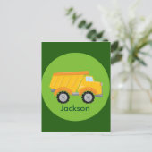 Baukastenwagen Gelbe Kinder Postkarte (Stehend Vorderseite)