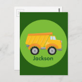 Baukastenwagen Gelbe Kinder Postkarte (Vorne/Hinten)