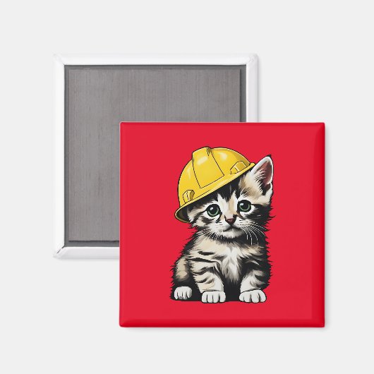 Baukatze Magnet (Vorderseite/Rückseite)