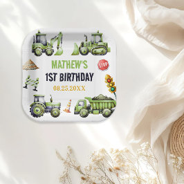 Baukinder 1. Geburtstag Party Pappteller