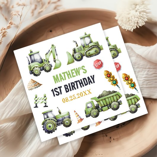 Baukinder 1. Geburtstag Party Serviette