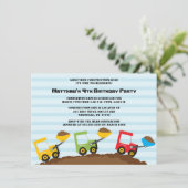 BauKipper-Jungengeburtstags-Party laden ein Einladung (Stehend Vorderseite)